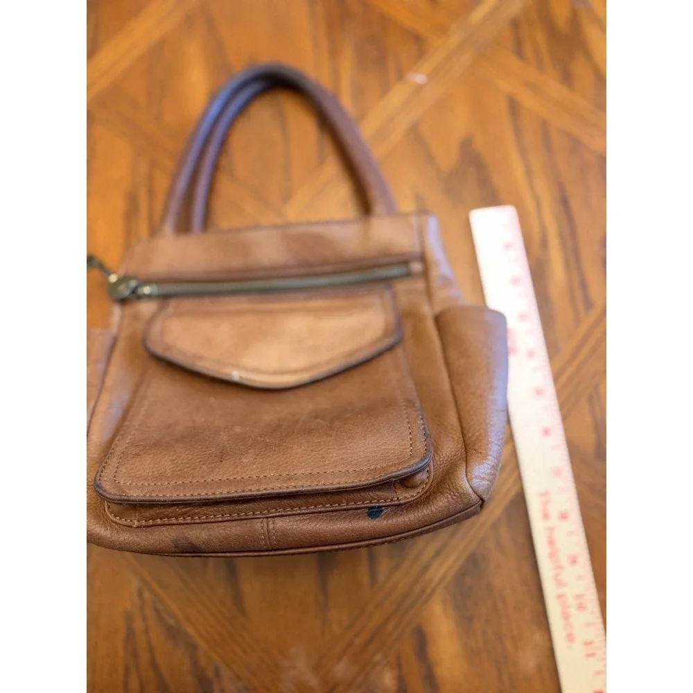 Vintage Fossil Caramel Brown Pebbled Leather Purse Shoulder Bag Crossbody #75082